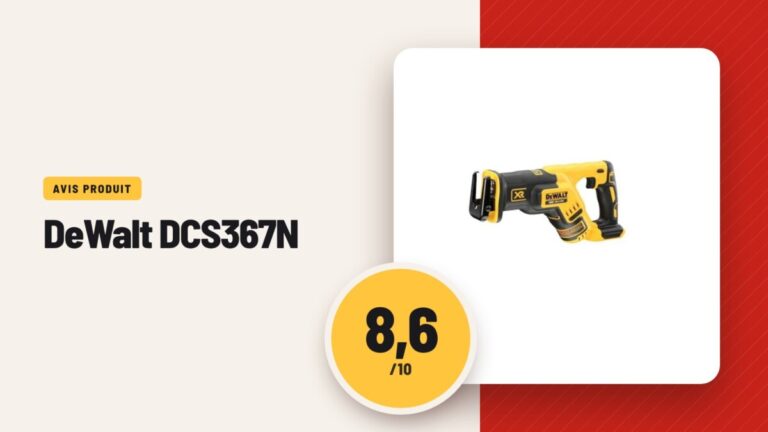 DeWalt DCS367N : avis scie sabre 18V XR brushless, note 8,6/10